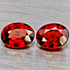 Natural Orangish Red Spessartine Garnet 1.52 Ct. 2Pcs Oval Shape 5.8 x 4.8 Mm Gemstones From Namibia
