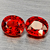 Natural Orangish Red Spessartine Garnet 1.96 Ct. 2Pcs Oval Shape 6 x 5.3 Mm Gemstones From Namibia
