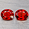 Natural Orangish Red Spessartine Garnet 1.21 Ct. 2Pcs Oval Shape 5.7 x 4.5 Mm Gemstones From Namibia Natural Orangish Red Spessartine Garnet 1.21 Ct. 2Pcs Oval Shape 5.7 x 4.5 Mm Gemstones From Namibia