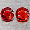 Natural Orangish Red Spessartine Garnet 1.88 Ct. 2Pcs Round Shape 5.5 Mm Gemstones From Namibia