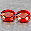 Natural Orange Red Spessartine Garnet 1.59 Ct. 2 Pcs Oval Shape 6 x 5 Mm Gemstone Namibia