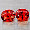 Natural Orange Red Spessartine Garnet 1.76 Ct. 2 Pcs Pear Shape 6 x 5 Mm Gemstones Namibia