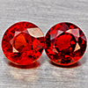 Natural Orangish Red Spessartine Garnet 1.45 Ct. 2 Pcs Round Shape 4.8 Mm Gemstones From Namibia