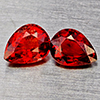 Natural Orangish Red Spessartine Garnet 1.53 Ct. 2Pcs Pear Shape 6.5 x 4.8 Mm Gemstones From Namibia Natural Orangish Red Spessartine Garnet 1.53 Ct. 2Pcs Pear Shape 6.5 x 4.8 Mm Gemstones From Namibia