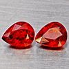 Natural Orangish Red Spessartine Garnet 1.66 Ct. 2Pcs Pear Shape 6.4 x 5.2 Mm Gemstones From Namibia Natural Orangish Red Spessartine Garnet 1.66 Ct. 2Pcs Pear Shape 6.4 x 5.2 Mm Gemstones From Namibia