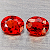 Natural Orange Red Spessartine Garnet 1.21 Ct. 2 Pcs Oval Shape 5.4 x 4.3 Mm Gemstones Namibia