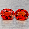 Natural Orange Red Spessartine Garnet 1.41 Ct. 2 Pcs Oval Shape 6 x 5 Mm Gemstones Namibia