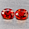 Natural Orange Red Spessartine Garnet 1.19 Ct. 2 Pcs Oval Shape 5.4 x 4.2 Mm Gemstones Namibia