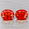 Natural Orange Red Spessartine Garnet 1.13 Ct. 2 Pcs Oval Shape 5.5 x 4.2 Mm Gemstones Namibia
