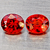 Natural Orange Red Spessartine Garnet 1.62 Ct. 2 Pcs Oval Shape 5.6 x 4.7 Mm Gemstones Namibia