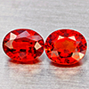 Natural Orange Red Spessartine Garnet 1.55 Ct. 2 Pcs Oval Shape 5.7 x 4.8 Mm Gemstones Namibia