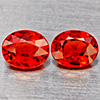Natural Orange Red Spessartine Garnet 1.36 Ct. 2 Pcs Oval Shape 5.8 x 4.6 Mm Gemstones Namibia