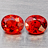 Natural Orange Red Spessartine Garnet 1.67 Ct. 2 Pcs Oval Shape 5.7 x 4.7 Mm Gemstones Namibia