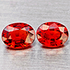 Natural Orange Red Spessartine Garnet 1.38 Ct. 2 Pcs Oval Shape 5.8 x 4.5 Mm Gemstones Namibia