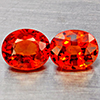 Natural Orange Red Spessartine Garnet 1.65 Ct. 2 Pcs Oval Shape 5.8 x 4.7 Mm Gemstones Namibia