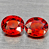 Natural Orangish Red Spessartine Garnet 1.55 Ct. 2 Pcs Oval Shape 5.7 x 5 Mm Gemstone From Namibia
