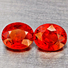 Natural Orange Red Spessartine Garnet 1.59 Ct. 2 Pcs Oval Shape 5.8 x 4.8 Mm Gemstones Namibia