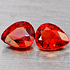 Natural Orangish Red Spessartine Garnet 1.59 Ct. 2Pcs Pear Shape 6.2 x 5.4 Mm Gemstones From Namibia