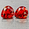 Natural Orange Red Spessartine Garnet 1.80 Ct. 2 Pcs Pear Shape 5.9 x 5 Mm Gemstones Namibia