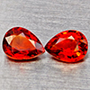 Natural Orange Red Spessartine Garnet 1.29 Ct. 2 Pcs Pear Shape 6 x 4.5 Mm Gemstones Namibia