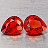 Natural Orangish Red Spessartine Garnet 1.48 Ct. 2Pcs Pear Shape 5.7 x 4.8 Mm Gemstones From Namibia Natural Orangish Red Spessartine Garnet 1.48 Ct. 2Pcs Pear Shape 5.7 x 4.8 Mm Gemstones From Namibia