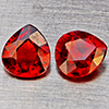 Natural Orangish Red Spessartine Garnet 1.55 Ct. 2 Pcs Pear Shape 5.7 x 5.1Mm Gemstones From Namibia