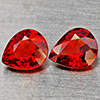 Natural Orange Red Spessartine Garnet 1.91 Ct. 2 Pcs Pear Shape 6.7 x 5.4 Mm Gemstones Namibia