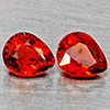 Natural Orangish Red Spessartine Garnet 1.16 Ct. 2Pcs Pear Shape 5.5 x 4.8 Mm Gemstones From Namibia
