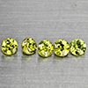 Natural Green Demantiod Garnet 0.64 Ct. 5 Pcs Round Diamond Cut 3 Mm Gemstones From Madagascar