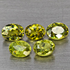 Natural Green Demantiod Garnet 1.22 Ct. 5 Pcs Oval Shape 3.9 x 3 Mm Gemstones From Madagascar