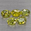 Natural Green Demantiod Garnet 1.46 Ct. 5 Pcs Oval Shape 4.3 x 3.3 Mm Gemstones From Madagascar
