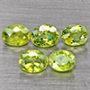 Natural Green Demantiod Garnet 1.29 Ct. 5 Pcs Oval Shape 4 x 3 Mm Gemstones From Madagascar