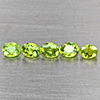Natural Green Demantiod Garnet 1.37 Ct. 5 Pcs Oval Shape 4.2 x 3.2 Mm Gemstones From Madagascar