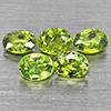 Natural Green Demantiod Garnet 1.49 Ct. 5 Pcs Oval Shape 4.2 x 3.2 Mm Gemstones From Madagascar