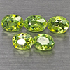 Natural Green Demantiod Garnet 1.16 Ct. 5 Pcs Oval Shape 4 x 3 Mm Gemstones From Madagascar