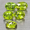 Natural Green Demantiod Garnet 1.34 Ct. 5 Pcs Oval Shape 4 x 3 Mm Gemstones From Madagascar