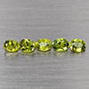 Natural Green Demantiod Garnet 1.13 Ct. 5 Pcs Oval Shape 4 x 3 Mm Gemstones From Madagascar