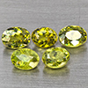 Natural Green Demantiod Garnet 1.31 Ct. 5 Pcs Oval Shape 4 x 3 Mm Gemstones From Madagascar