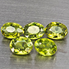 Natural Green Demantiod Garnet 1.05 Ct. 5 Pcs Oval Shape 4 x 3.2 Mm Gemstones From Madagascar