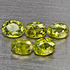 Natural Green Demantiod Garnet 1.34 Ct. 5 Pcs Oval Shape 4.5 x 3.3 Mm Gemstones From Madagascar