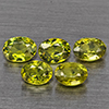 Natural Green Demantiod Garnet 1.18 Ct. 5 Pcs Oval Shape 4.5 x 3.3 Mm Gemstones From Madagascar