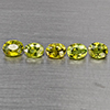 Natural Green Demantiod Garnet 1.21 Ct. 5 Pcs Oval Shape 4 x 3.2 Mm Gemstones From Madagascar