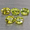 Natural Green Demantiod Garnet 1.13 Ct. 5 Pcs Oval Shape 4.1 x 3.2 Mm Gemstones From Madagascar