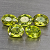 Natural Green Demantiod Garnet 1.11 Ct. 5 Pcs Oval Shape 4 x 3.2 Mm Gemstones From Madagascar