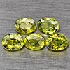Natural Green Demantiod Garnet 1.25 Ct. 5 Pcs Oval Shape 4.2 x 3.5 Mm Gemstones From Madagascar