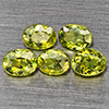 Natural Green Demantiod Garnet 1.36 Ct. 5 Pcs Oval Shape 4 x 3 Mm Gemstones From Madagascar