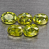 Natural Green Demantiod Garnet 1.22 Ct. 5 Pcs Oval Shape 4.2 x 3.2 Mm Gemstones From Madagascar