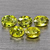 Natural Green Demantiod Garnet 1.18 Ct. 5 Pcs Oval Shape 4 x 3 Mm Gemstones From Madagascar