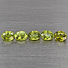 Natural Green Demantiod Garnet 1.22 Ct. 5 Pcs Oval Shape 4 x 3.2 Mm Gemstones From Madagascar