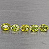 Natural Green Demantiod Garnet 1.40 Ct. 5 Pcs Oval Shape 4 x 3 Mm Gemstones From Madagascar